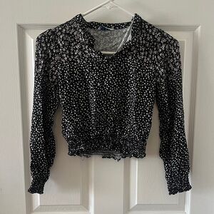 Mayoral Black and White Floral Kids Blouse